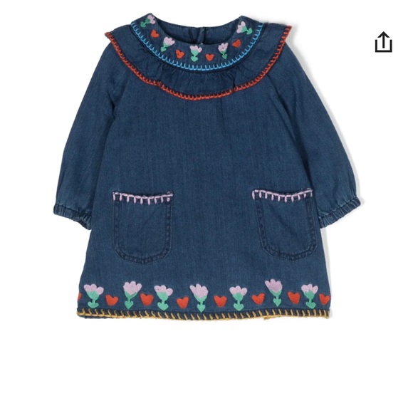 Stella McCartney Kids Other - Stella McCartney Kids Blue Dress with Colorful Embroidery